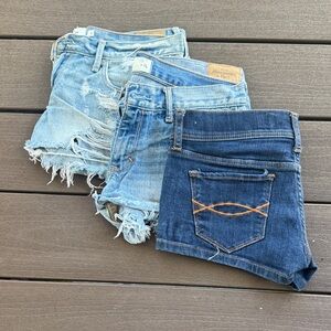 Abercrombie & Fitch Blue and Light Blue Jean Shorts